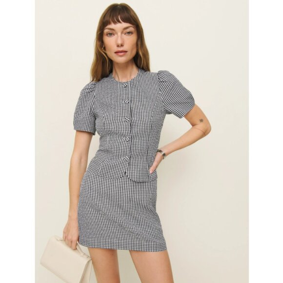 SALE🦋Reformation Mika Two Piece - Black and White Check - Picture 2 of 12